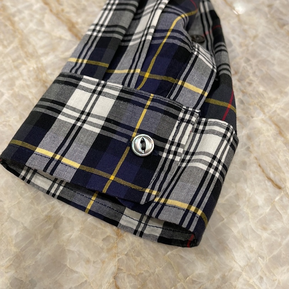 J. Crew Perfect navy tartan plaid shirt - Picture 10 of 12